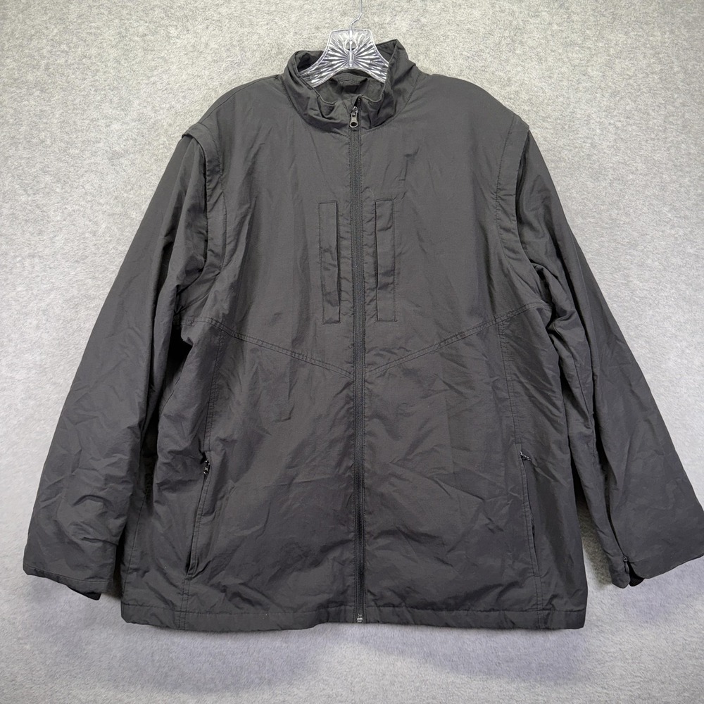 SCOTTeVEST Jacket Mens 2XL Black M1 Travel Tech Pockets Full Zip Windbreaker